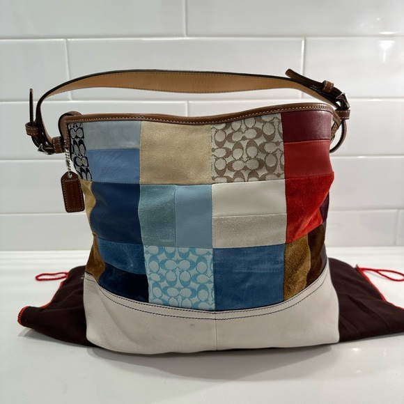 Coach Suede Patchwork Bucket - Picture 2 of 6